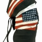 Leather Face Mask USA Flag Ajdustable Velcro Strap (One Size)
