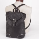 Ladies Back Pack w/ Studs & Buckle Fold-Over Flap