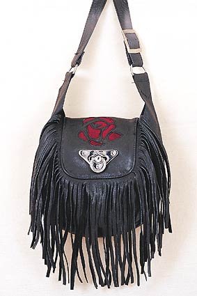 Ladies Red Rose Inlay Purse Small