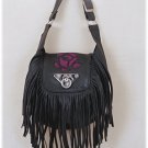 Ladies Purple Rose Inlay Purse Small