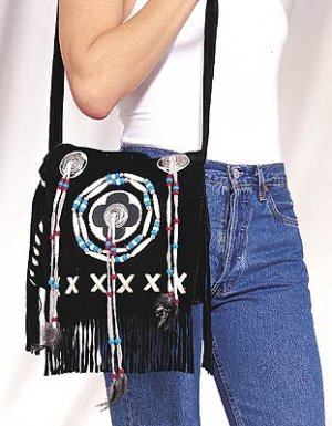 Ladies Pocket Book w/ Bones, Beads and Fringes