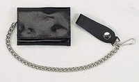 Biker Trifold Chain Wallet Black