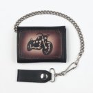 Biker Trifold Chain Wallet w/ Motorcycle