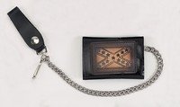 Biker Trifold Chain Wallet w/ Rebel Flag-2