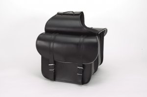 Leather Throwover Saddlebag w/ Light Reflector