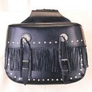 PVC-Large Heritage Bag w/ Fringes, Studs & Concho, Straight