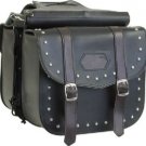 PVC Saddlebag w/ Studs & Brown Straps