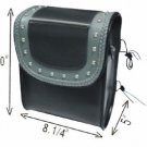 PVC Sissybar Bag w/ Grey Braids, Studs, Two Straps & Quick Release, Water Proof