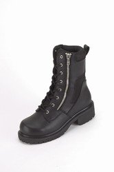 Men's Biker Boot w/ Lace Up Front & Side Zipper