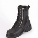 Ladies Biker Boot w/ Lace Up Front & Side Zipper