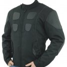 Mens Motorcycle Biker Racer Leather CORDURA Padded Jacket with Reflective Stripe