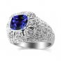 4.25 Carats Tanzanite VS Diamond Ring in 18K White Gold
