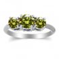 Three Stone Ring 0.35 Carat Diamond Ring 14K Gold