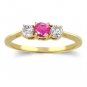 Three Stone Ring 2.00 Carats Pink Sapphire Diamond Ring