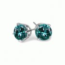 0.75 Carat Blue Diamond Earrings in 14k white or Yellow Gold