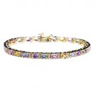 6.00 Carat Multi Color Sapphire Bracelet