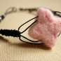 Felt pink star macrame bracelet