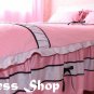 Pink Bed Set w/ Sm Black poker dots & bow Set of 4 Size A (1.5 x 2m)