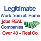 Legitimate Work from at Home jobs Real Companies 40 + Real Co.