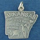 State of Arkansas Sterling Silver Charm Pendant