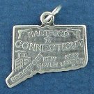 State of Connecticut Sterling Silver Charm Pendant