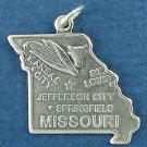 State of Missouri Sterling Silver Charm Pendant