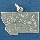 State of Montana Sterling Silver Charm Pendant