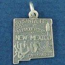 State of New Mexico Sterling Silver Charm Pendant