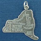 State of New York  Sterling Silver Charm Pendant