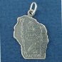 State of Wisconsin Sterling Silver Charm Pendant