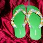 Green Fabric Flip Flops