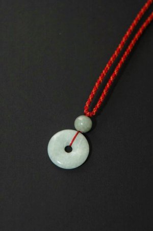 Light Green Coin Jade Necklace - MJNL0041