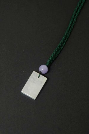 White Square Jade Necklace - MJNL0049