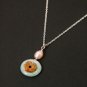 Yellow Wreath Jade with Pearl Silver Necklace - MJNL0009