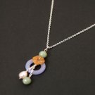 Yellow Wreath Jade with Pearl Silver Necklace - MJNL0012