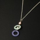 Double Wheel Jade Silver Necklace - MJNL0013