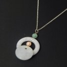 White Jade with Pearl Silver Necklace - MJNL0018