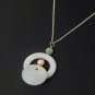 White Jade with Pearl Silver Necklace - MJNL0018