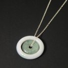 White Ring Jade Silver Necklace - MJNL0017