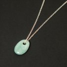 Light Green Jade Silver Necklace - MJNL0020