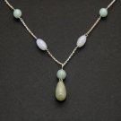 Green Tear Jade Silver Necklace - MJNL0027