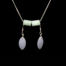 Purple Gingko Jade Silver Earring - MJER0025