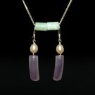 Purple Jade with Pearl Silver Earring - MJER0022