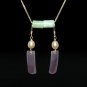 Purple Jade with Pearl Silver Earring - MJER0022