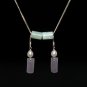 Purple Jade with Pearl Silver Earring - MJER0020
