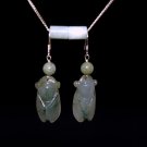 Green Cidada Jade Silver Earring - MJER0019