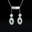 Milk Green Terminalia Jade Silver Earring - MJER0002
