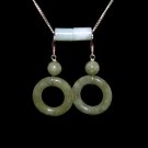 Green Ring Jade Silver Earring - MJER0001