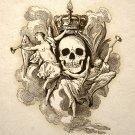 Skull With Crown Gothic Macabre Art Print Memento Mori