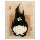 Lotus Om Symbol Art Print Asian Yoga Room Wall Decor